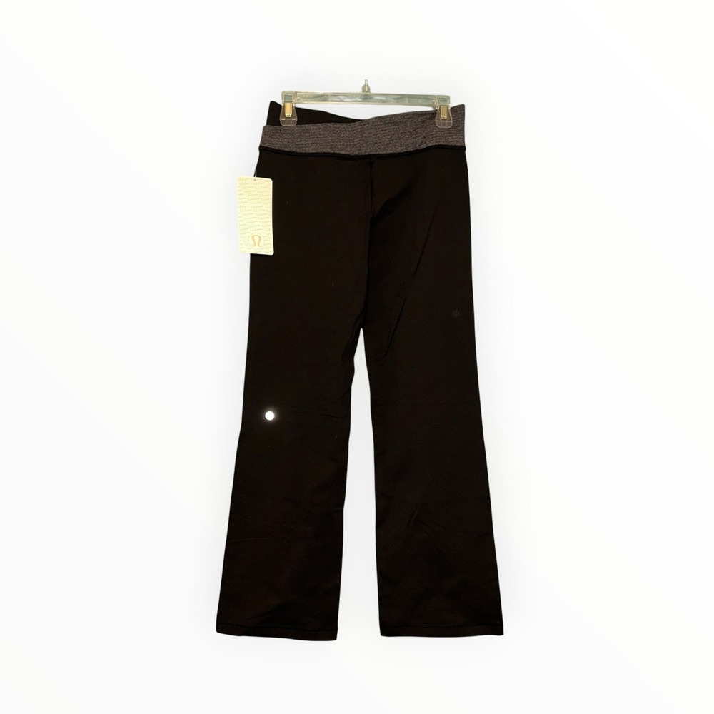 Lululemon Astro Pants Br R Black Grey Herringbone Straight Leg Yoga Pants 8 NWT